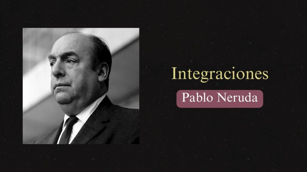 Fotografía de Pablo Neruda en un diseño creado por Tinta Negra